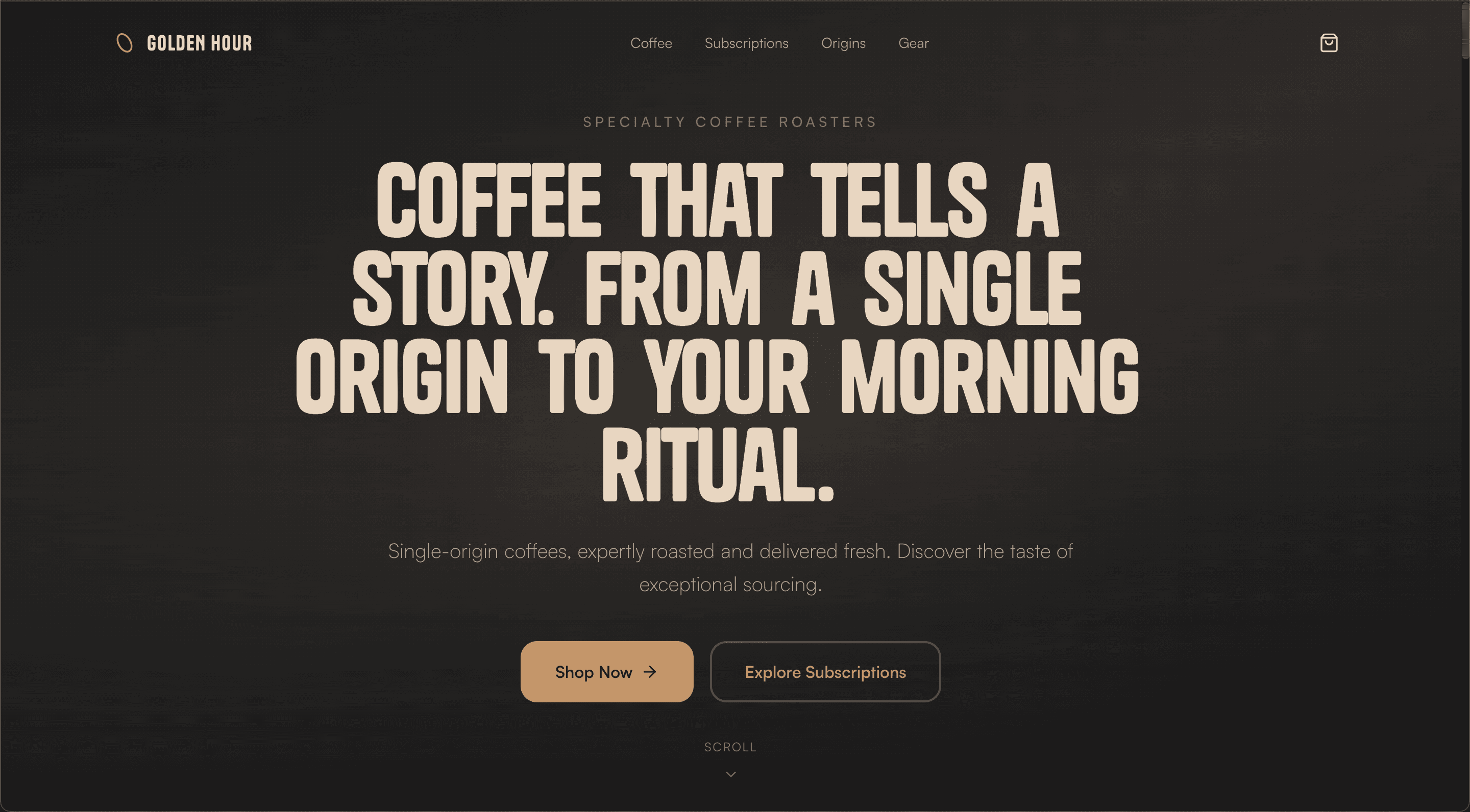 Golden Hour Coffee website screenshot