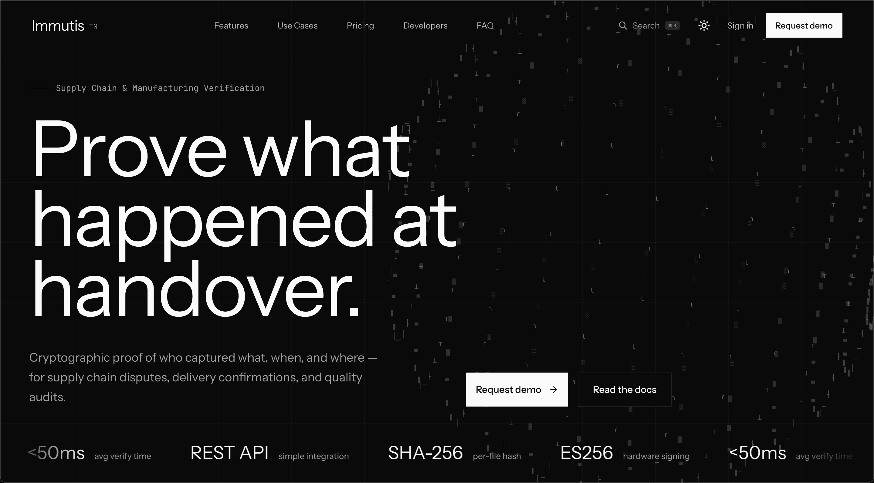 Immutis website screenshot