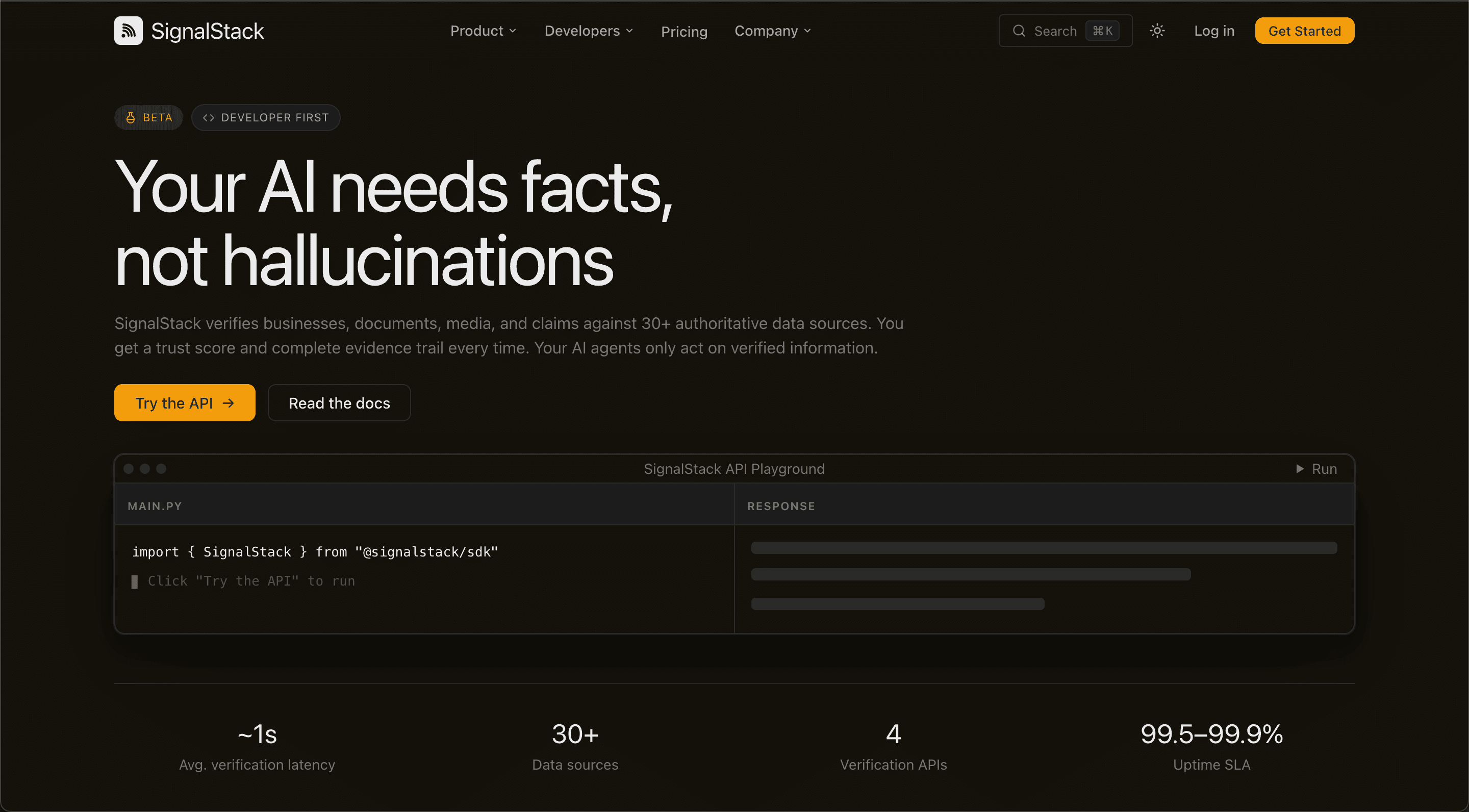 SignalStack website screenshot